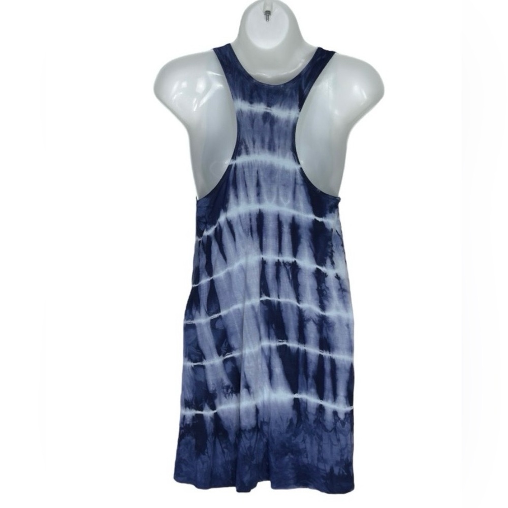 Tryst by Matthew Blue Tie Dye Henley Racerback Tank - Size S - Picture 3 of 8